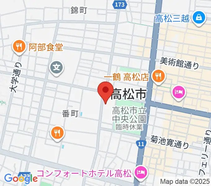 香川県文化会館の地図