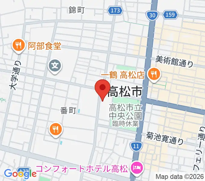 香川県文化会館の地図