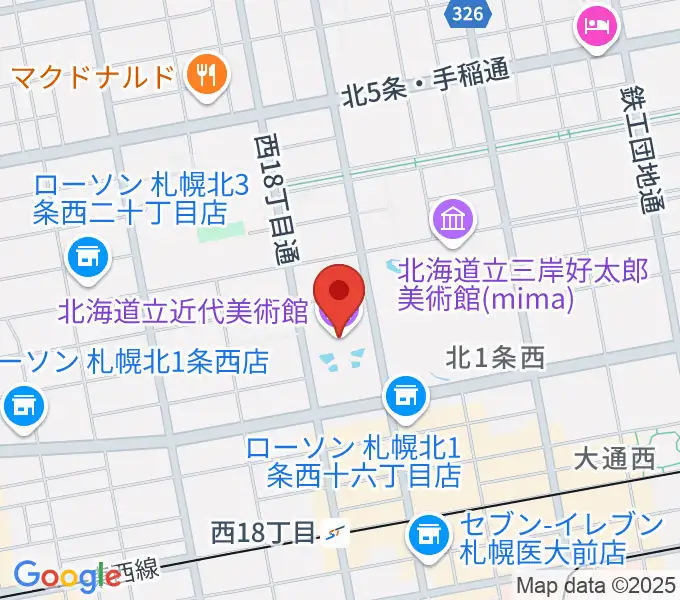 北海道立近代美術館の地図