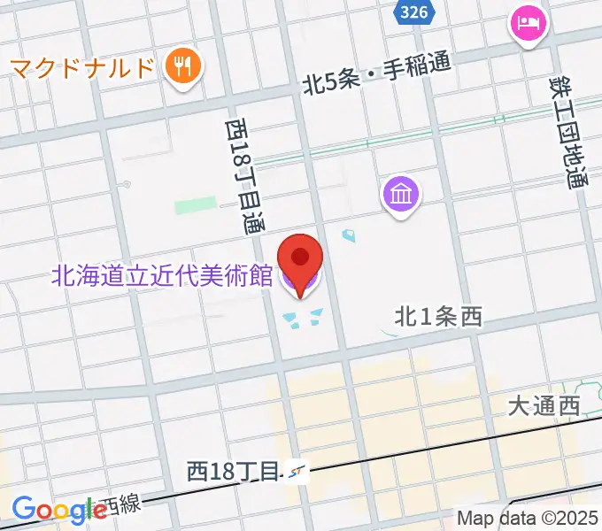 北海道立近代美術館の地図