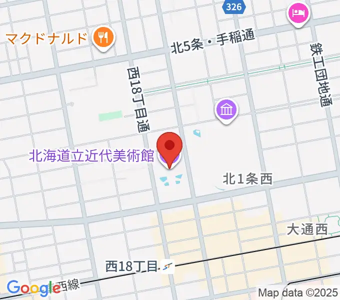 北海道立近代美術館の地図