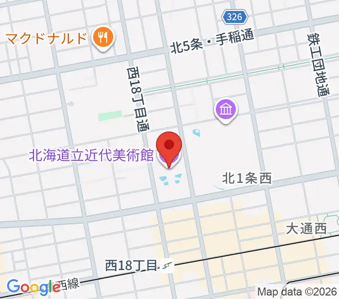 北海道立近代美術館の地図