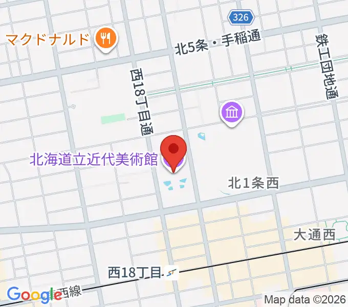 北海道立近代美術館の地図