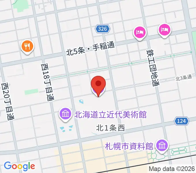 mima 北海道立三岸好太郎美術館の地図