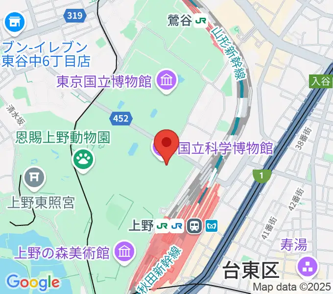 国立科学博物館の地図