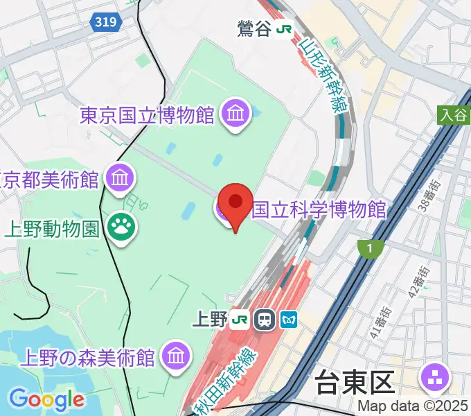 国立科学博物館の地図