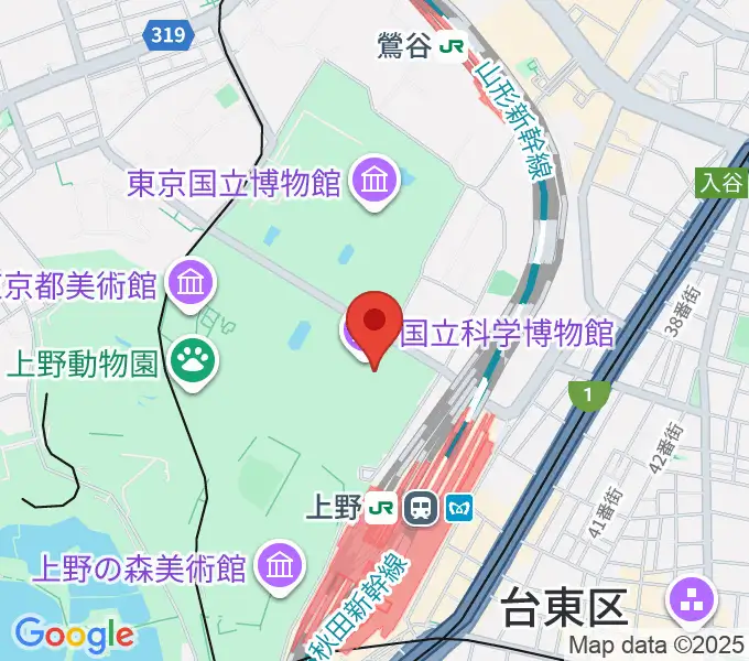 国立科学博物館の地図