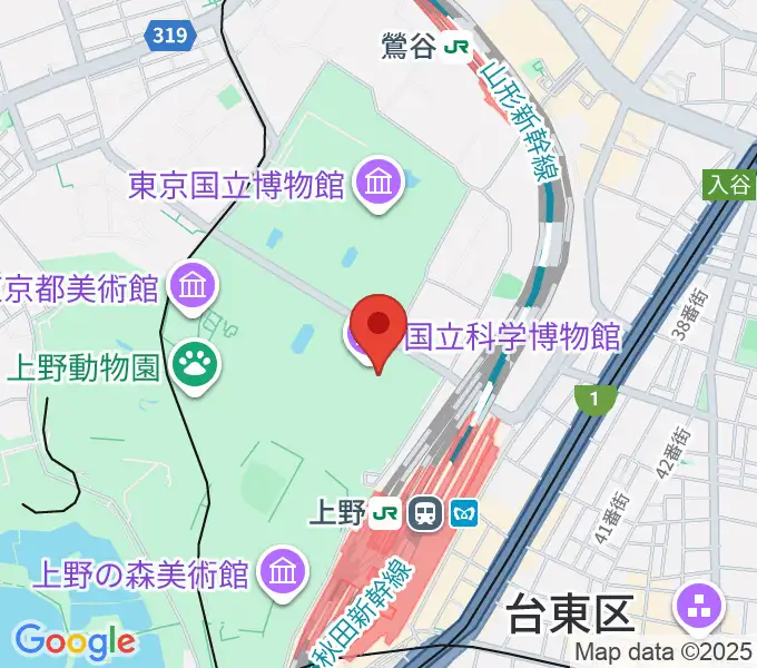 国立科学博物館の地図