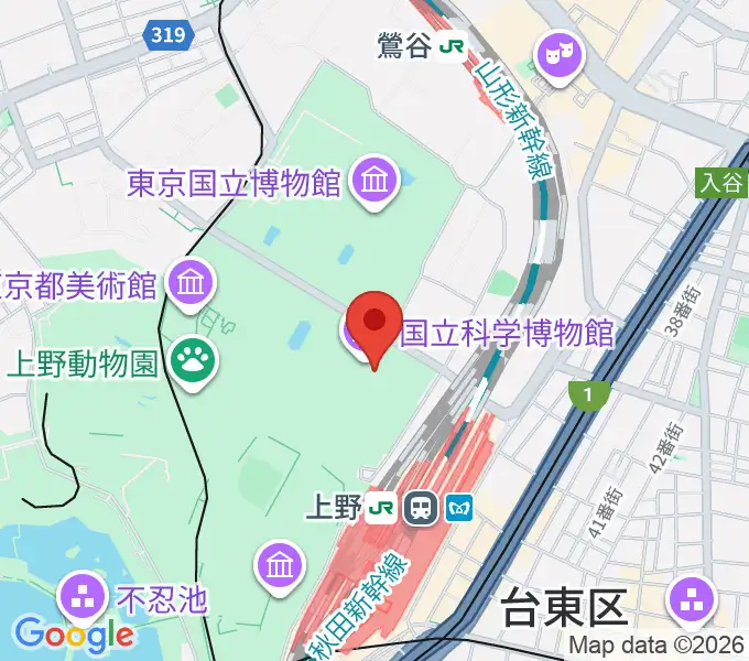 国立科学博物館の地図