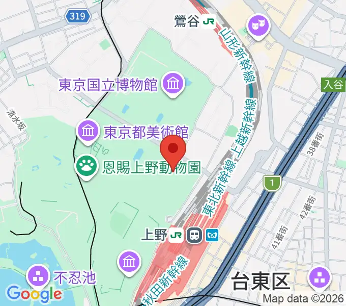 国立科学博物館の地図