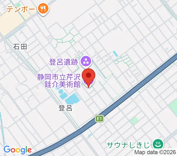 静岡市立芹沢銈介美術館の地図