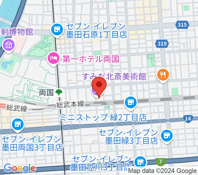 すみだ北斎美術館の地図