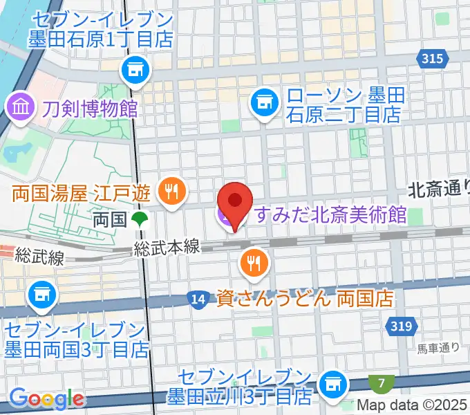 すみだ北斎美術館の地図