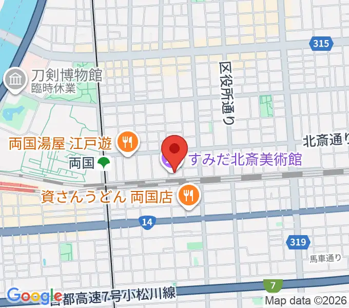 すみだ北斎美術館の地図