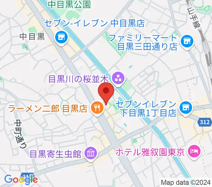 目黒区美術館の地図