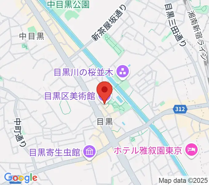 目黒区美術館の地図