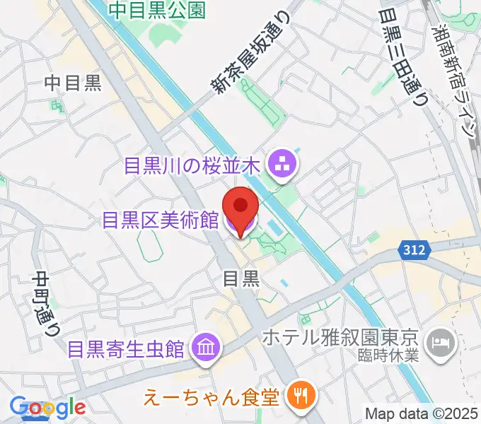 目黒区美術館の地図