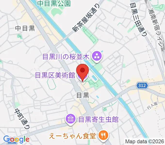 目黒区美術館の地図