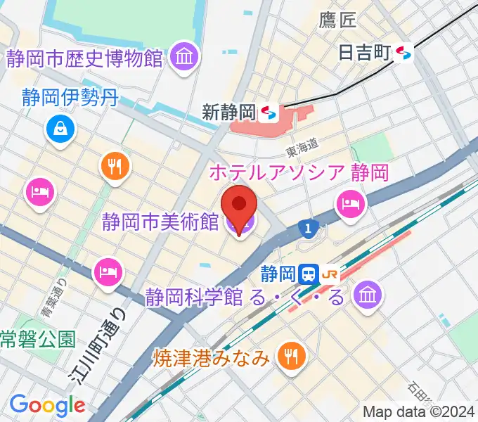 静岡市美術館の地図