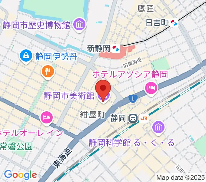 静岡市美術館の地図