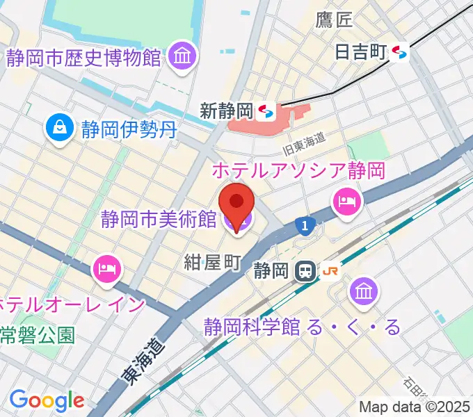 静岡市美術館の地図