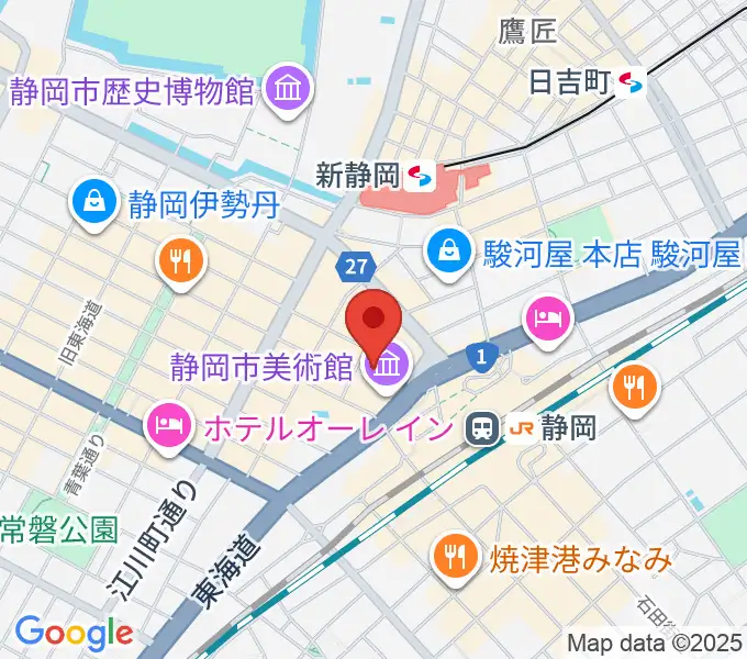 静岡市美術館の地図
