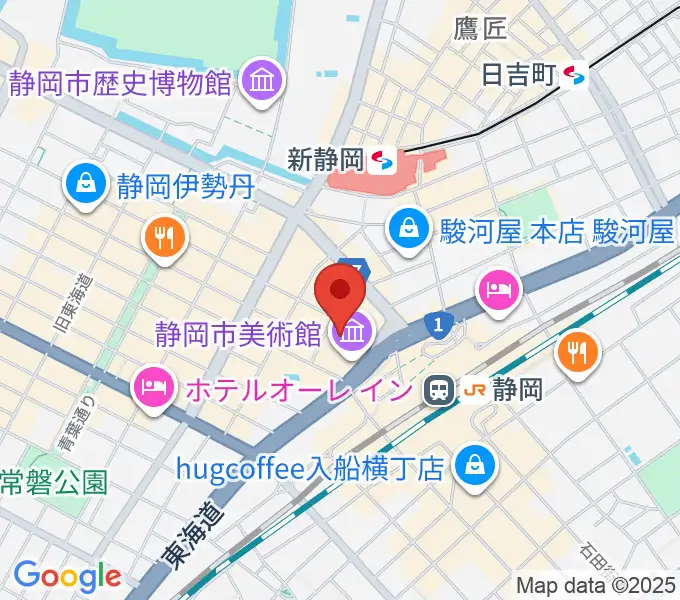静岡市美術館の地図