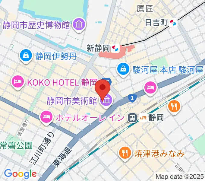 静岡市美術館の地図