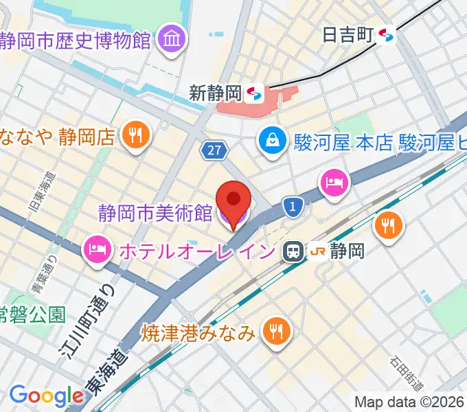 静岡市美術館の地図