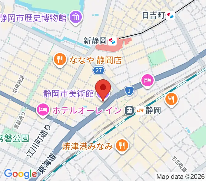 静岡市美術館の地図