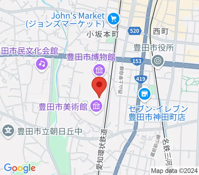 豊田市美術館の地図