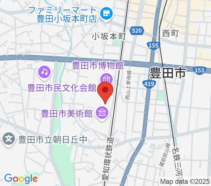 豊田市美術館の地図