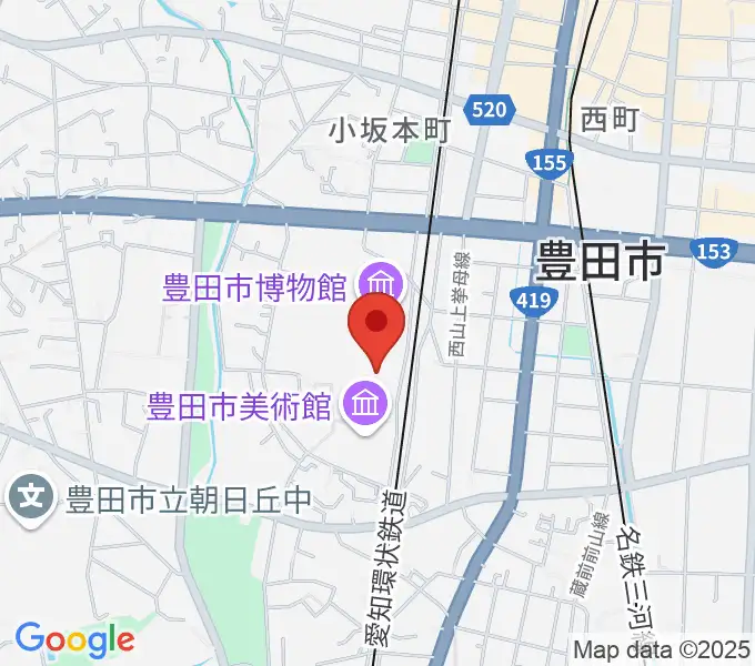 豊田市美術館の地図