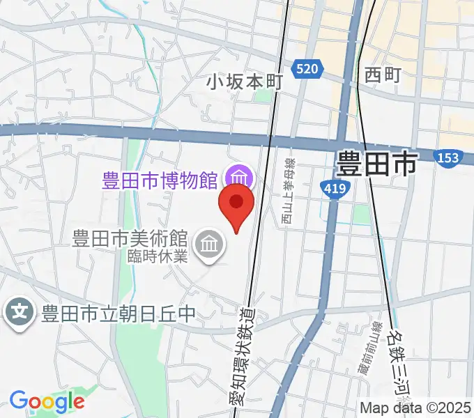 豊田市美術館の地図