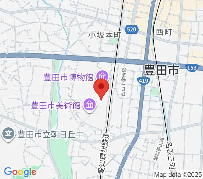 豊田市美術館の地図