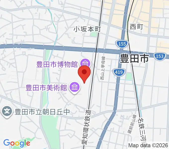 豊田市美術館の地図