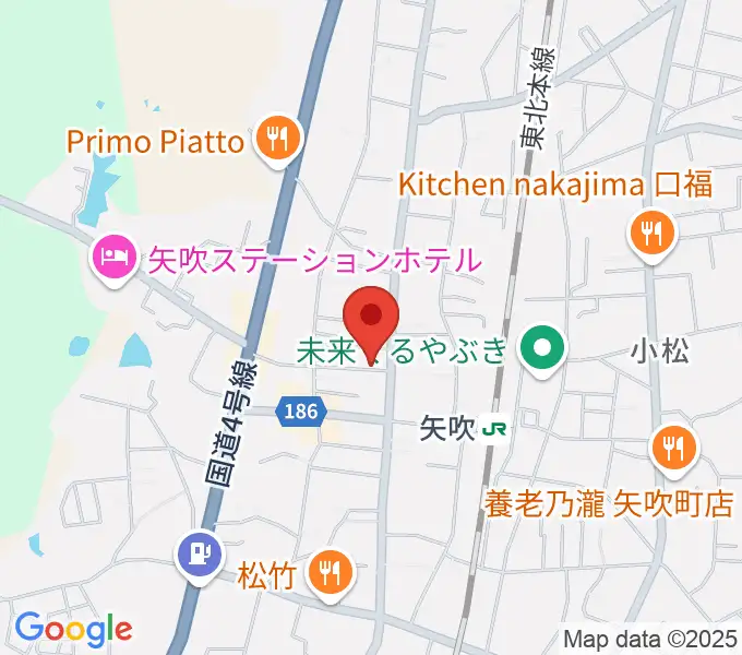 矢吹町中央公民館 KOKOTTOホールの地図
