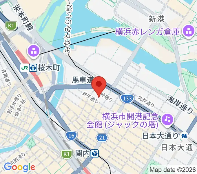 神奈川県立歴史博物館の地図