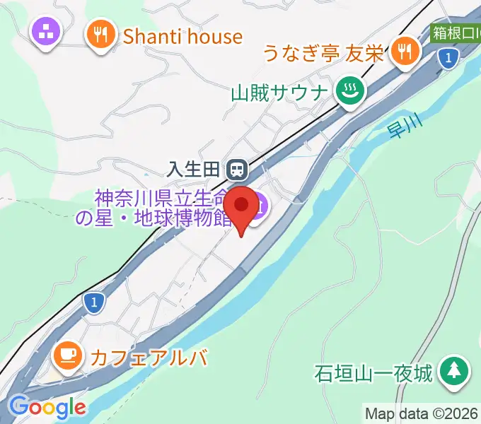 神奈川県立生命の星・地球博物館の地図