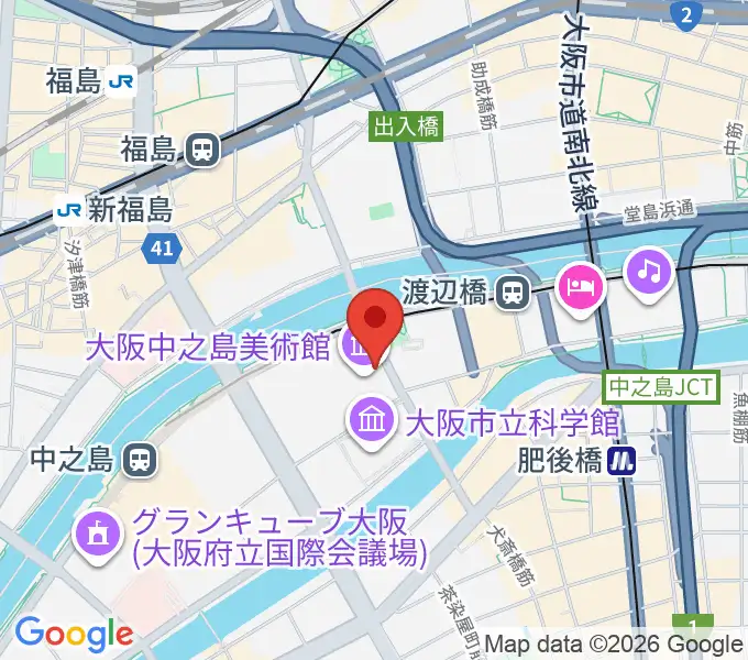 大阪中之島美術館の地図