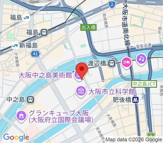 大阪中之島美術館の地図
