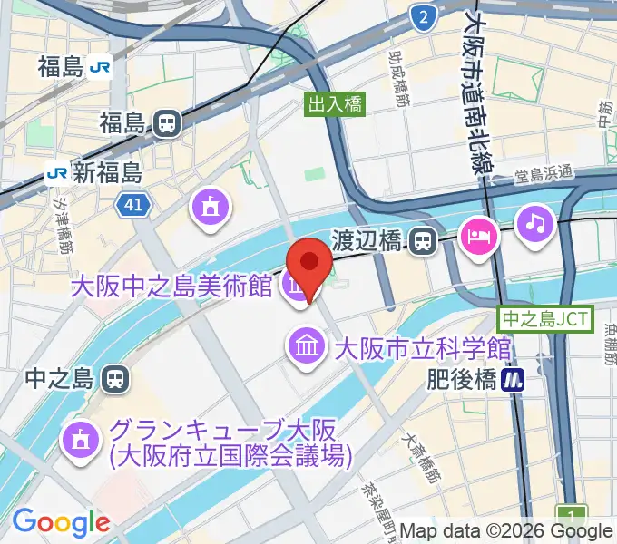 大阪中之島美術館の地図