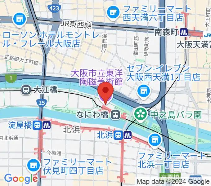 大阪市立東洋陶磁美術館の地図