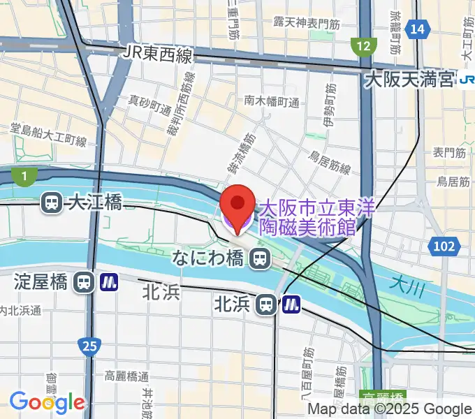 大阪市立東洋陶磁美術館の地図
