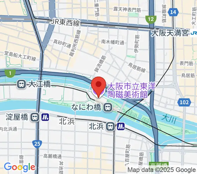 大阪市立東洋陶磁美術館の地図