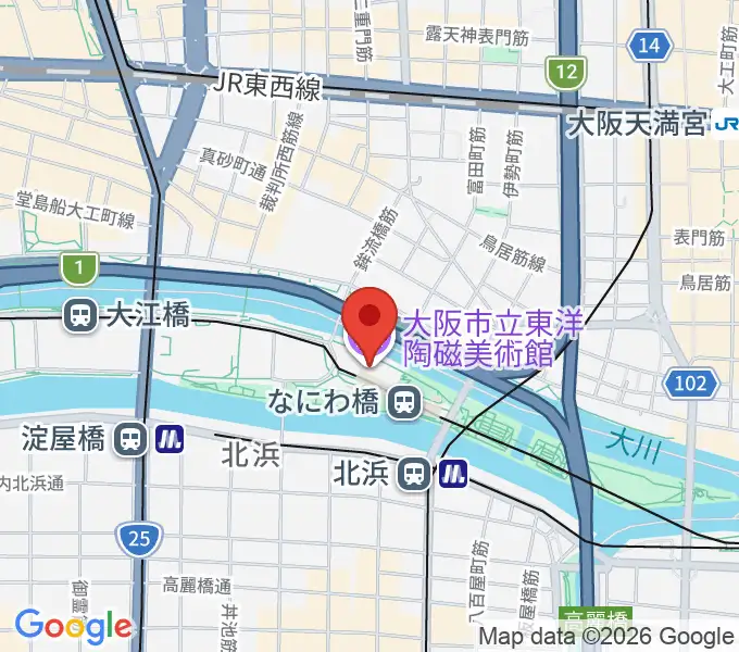 大阪市立東洋陶磁美術館の地図