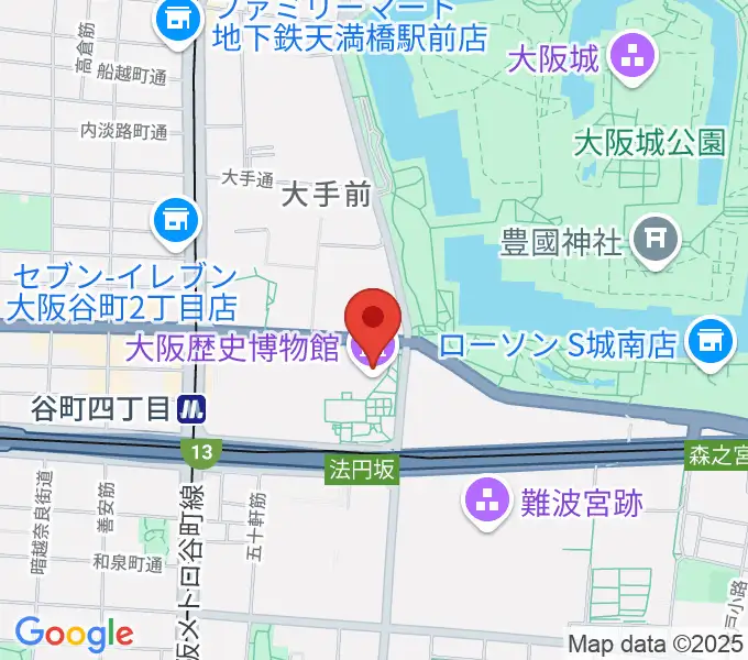 大阪歴史博物館の地図