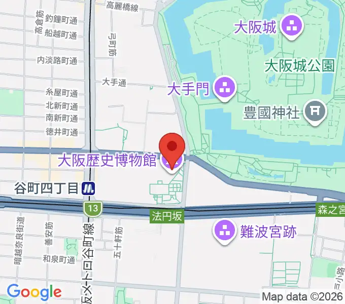 大阪歴史博物館の地図