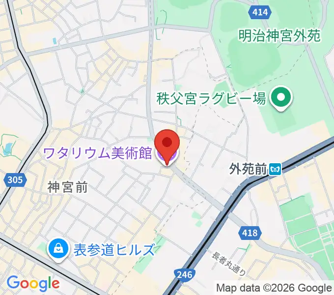 ワタリウム美術館の地図