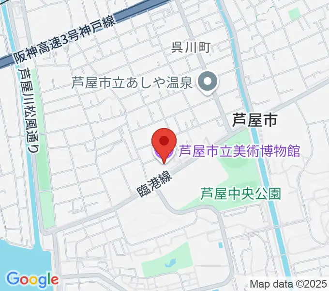 芦屋市立美術博物館の地図